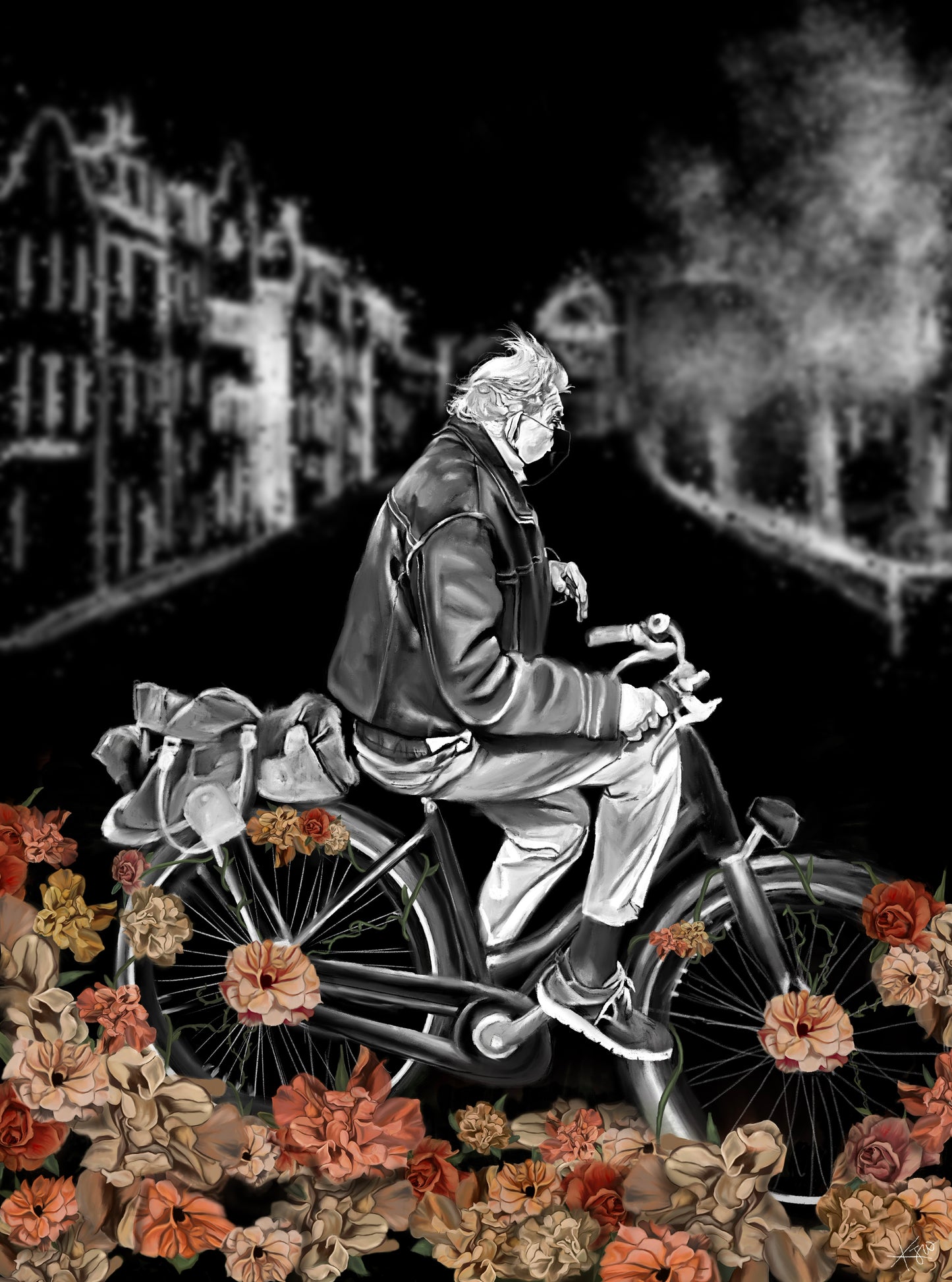 Cycling through Amsterdam